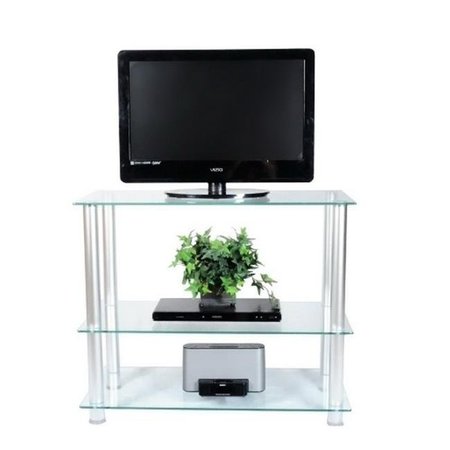 RTA HOME AND OFFICE RTA Home and Office TVM-0042 42 in. Glass and Aluminum Extra Tall TV Wall unit TV Stand TVM-0042